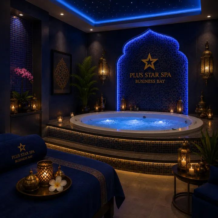 Jacuzzi bath at Plus Star Spa in Business Bay Dubai